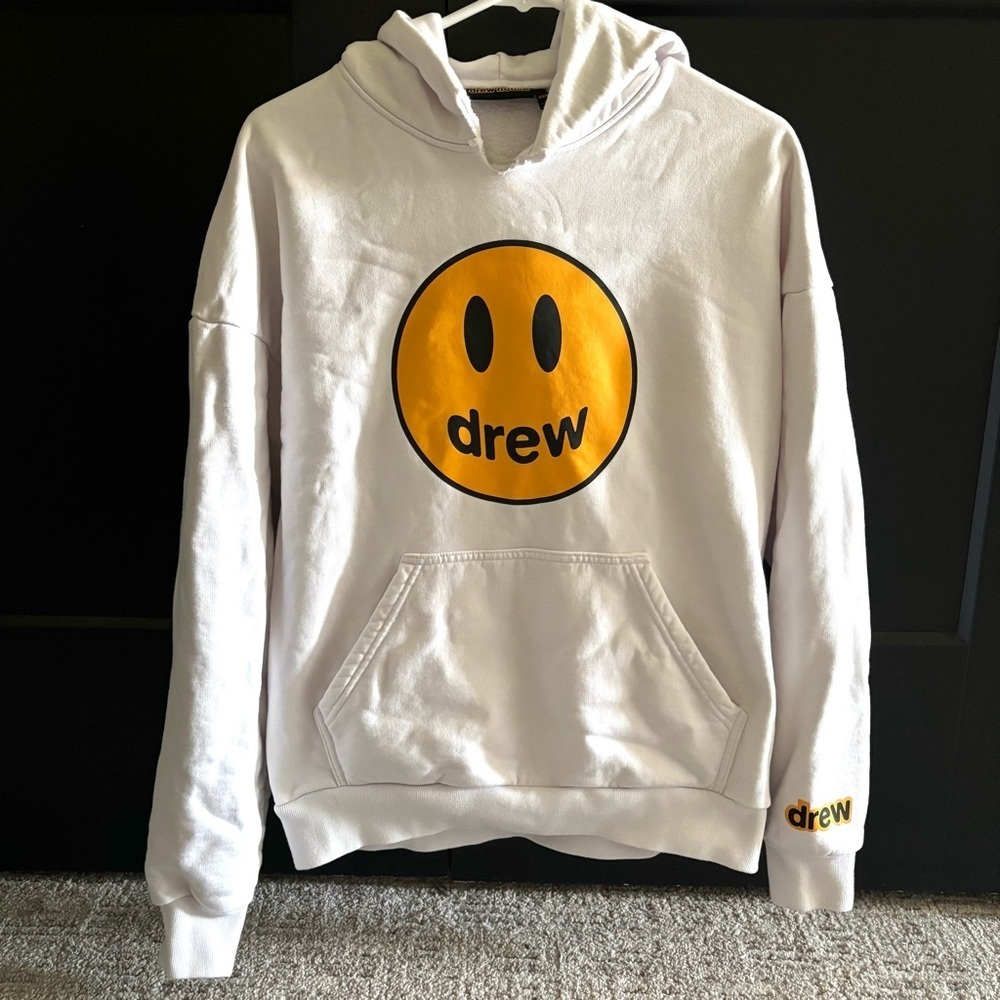 Drew House Smiley Mascot White oversize Hoodie Justin Bieber size XXS/Small - Picture 7 of 7